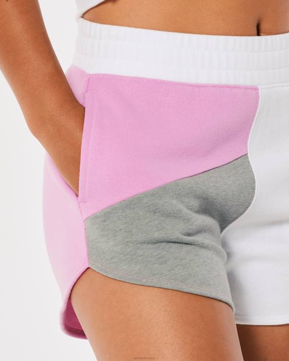 Hollister Kvinder farshorts med ultra høj talje, buet søm 2H8Z704 bunde pink-grå-hvid