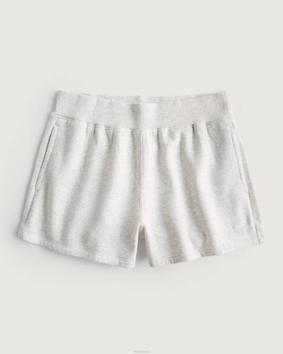Hollister Kvinder feel good ultra høje fleece far-shorts 2H8Z495 bunde lys gråmeleret