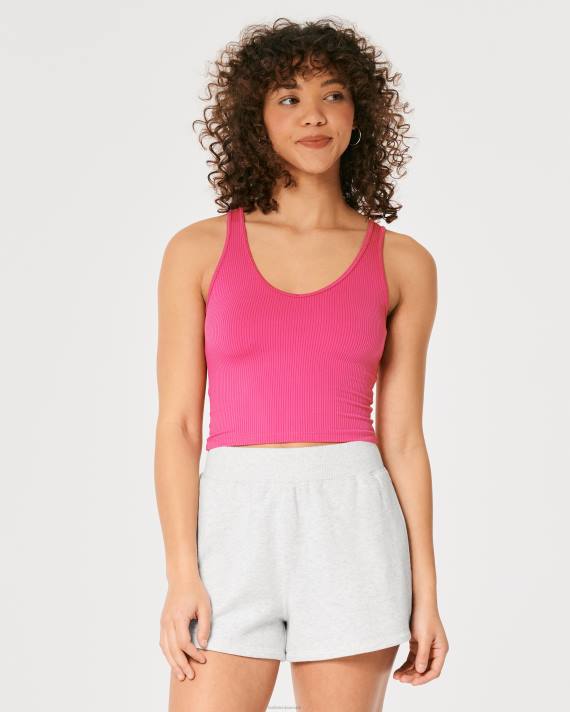 Hollister Kvinder feel good ultra høje fleece far-shorts 2H8Z495 bunde lys gråmeleret