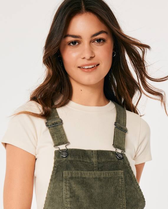 Hollister Kvinder fløjlsbukser 2H8Z610 bunde olivengrøn