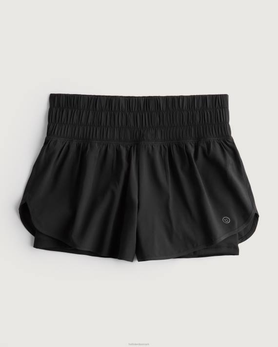 Hollister Kvinder gilly hicks active energize ultra højhuse 2-i-1 aktive shorts 3'' 2H8Z547 bunde sort