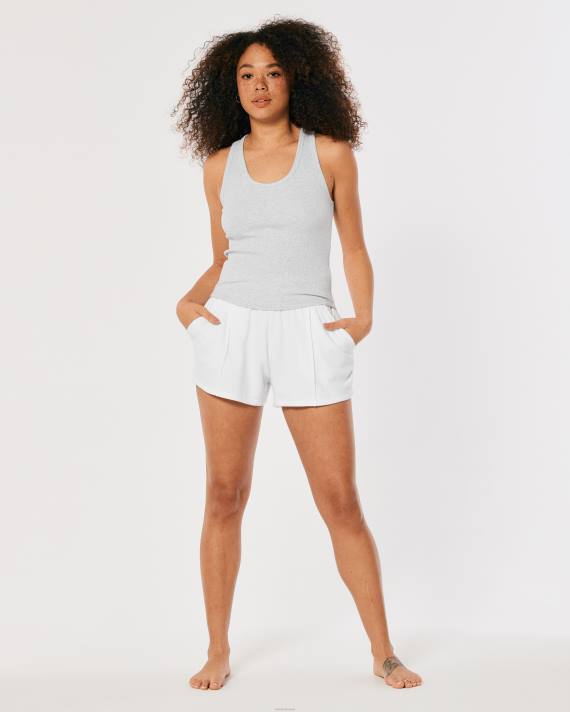 Hollister Kvinder gilly hicks active essentials fleeceshorts med høj talje 2H8Z628 bunde hvid