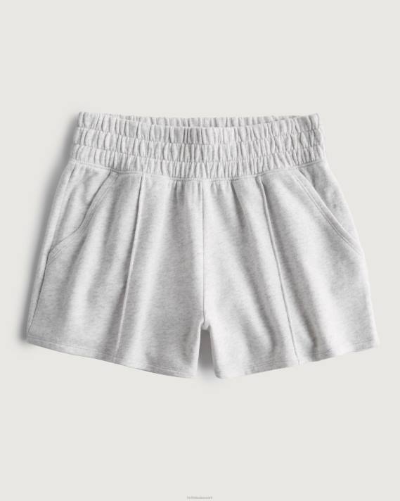 Hollister Kvinder gilly hicks active essentials fleeceshorts med høj talje 2H8Z698 bunde lys gråmeleret