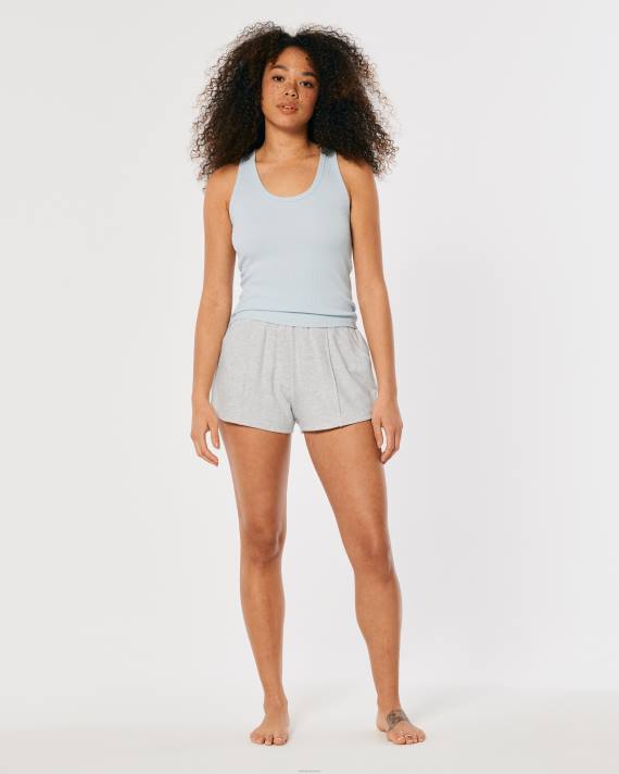 Hollister Kvinder gilly hicks active essentials fleeceshorts med høj talje 2H8Z698 bunde lys gråmeleret