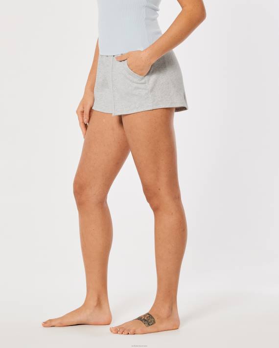 Hollister Kvinder gilly hicks active essentials fleeceshorts med høj talje 2H8Z698 bunde lys gråmeleret