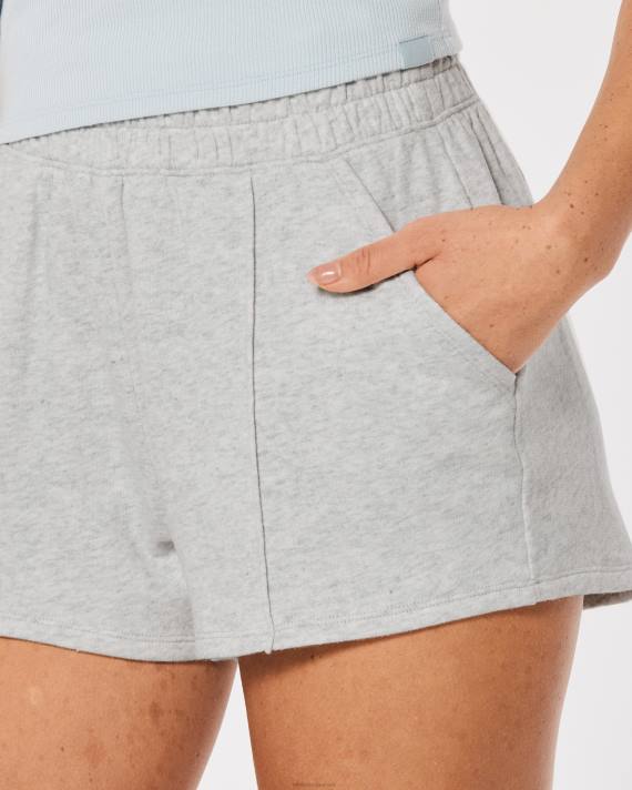 Hollister Kvinder gilly hicks active essentials fleeceshorts med høj talje 2H8Z698 bunde lys gråmeleret