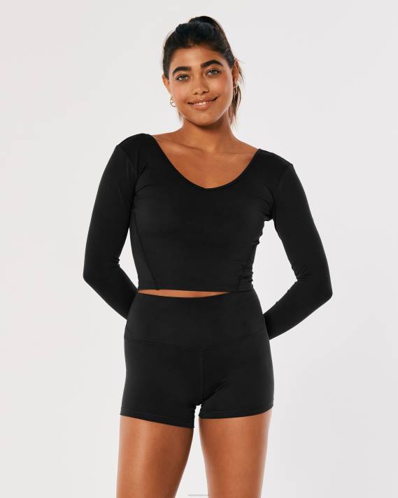 Hollister Kvinder gilly hicks aktiv genopladning højhus shortie 3\'\' 2H8Z505 bunde sort