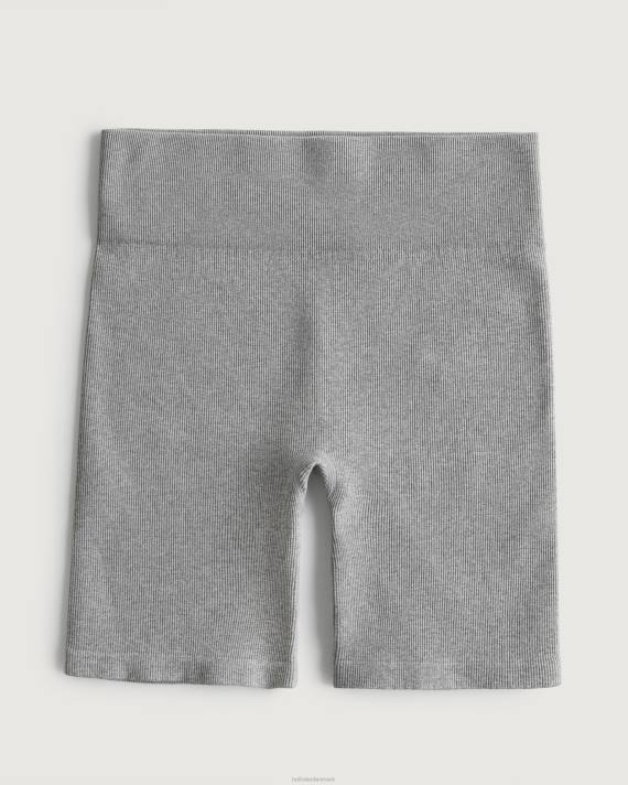 Hollister Kvinder gilly hicks aktive ribstrikkede sømløse cykelshorts 2H8Z689 bunde lys gråmeleret