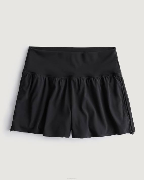Hollister Kvinder gilly hicks aktive shorts med snoretræk i siden 3'' 2H8Z776 bunde sort