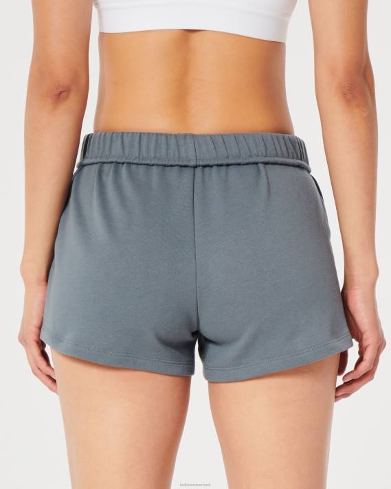 Hollister Kvinder gilly hicks fleeceshorts med rollover talje 2H8Z546 bunde blå grå