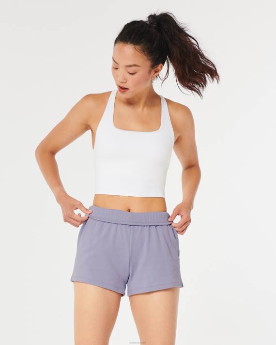 Hollister Kvinder gilly hicks fleeceshorts med rollover talje 2H8Z652 bunde lavendel