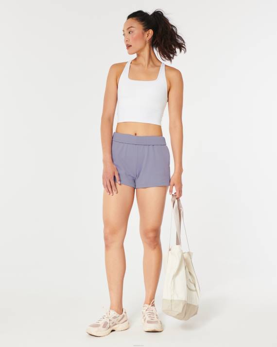 Hollister Kvinder gilly hicks fleeceshorts med rollover talje 2H8Z652 bunde lavendel