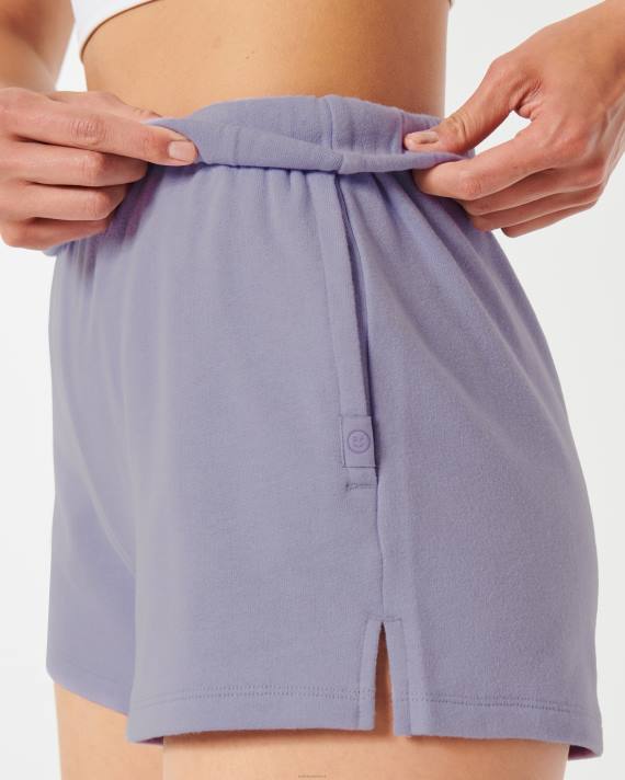 Hollister Kvinder gilly hicks fleeceshorts med rollover talje 2H8Z652 bunde lavendel