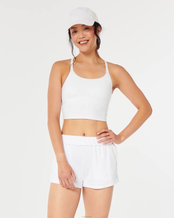 Hollister Kvinder gilly hicks fleeceshorts med rollover talje 2H8Z672 bunde hvid