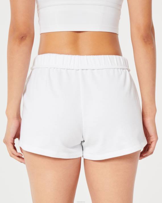 Hollister Kvinder gilly hicks fleeceshorts med rollover talje 2H8Z672 bunde hvid
