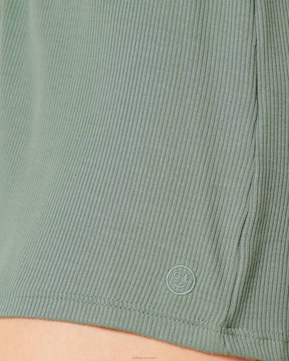 Hollister Kvinder gilly hicks jersey ribbede soveshorts 2H8Z710 bunde lysegrøn