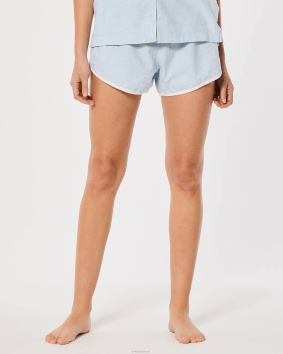 Hollister Kvinder gilly hicks lette vævede shorts 2H8Z787 bunde lyseblå