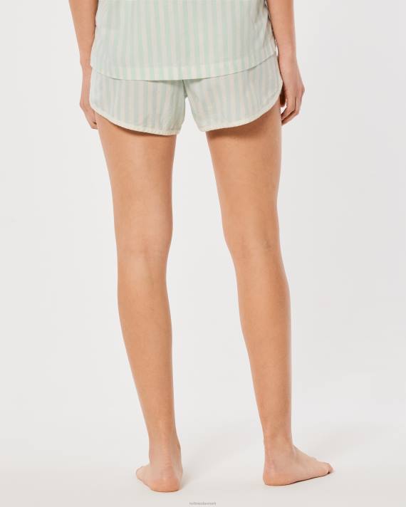 Hollister Kvinder gilly hicks lette vævede shorts 2H8Z788 bunde mintgrøn stribe