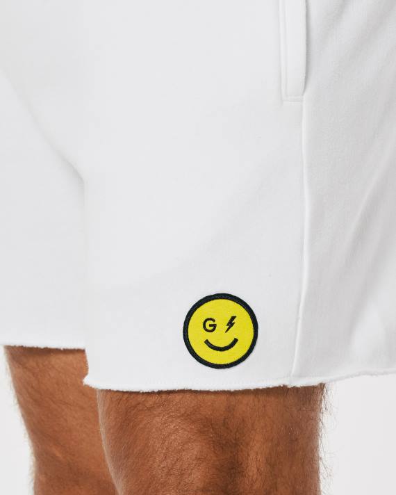 Hollister Kvinder gilly hicks smile-serie fleeceshorts med logo 2H8Z1408 bunde hvid
