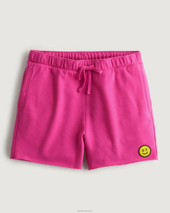 Hollister Kvinder gilly hicks smile-serie fleeceshorts med logo 2H8Z1409 bunde mørk pink