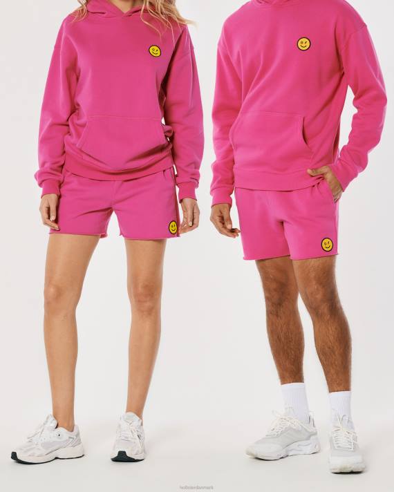 Hollister Kvinder gilly hicks smile-serie fleeceshorts med logo 2H8Z1409 bunde mørk pink