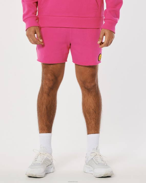Hollister Kvinder gilly hicks smile-serie fleeceshorts med logo 2H8Z1409 bunde mørk pink