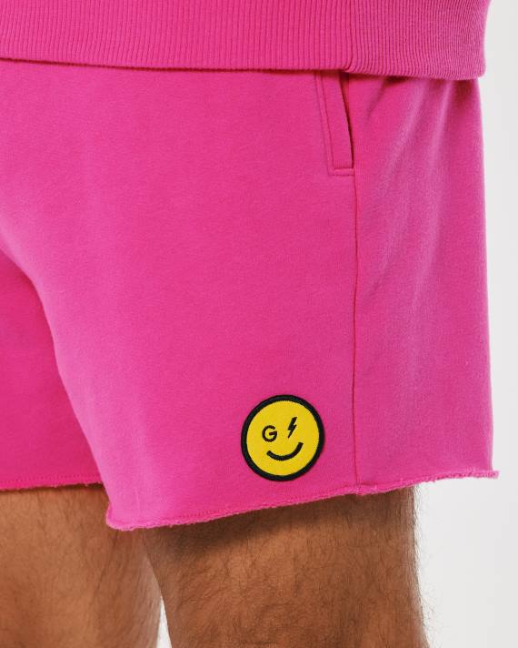 Hollister Kvinder gilly hicks smile-serie fleeceshorts med logo 2H8Z1409 bunde mørk pink