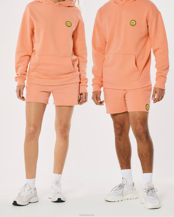 Hollister Kvinder gilly hicks smile-serie fleeceshorts med logo 2H8Z1410 bunde koral