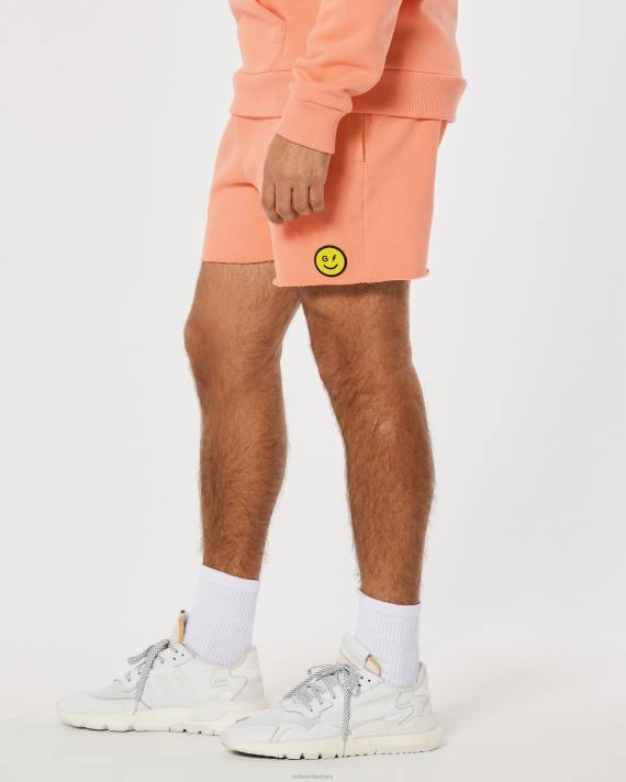 Hollister Kvinder gilly hicks smile-serie fleeceshorts med logo 2H8Z1410 bunde koral