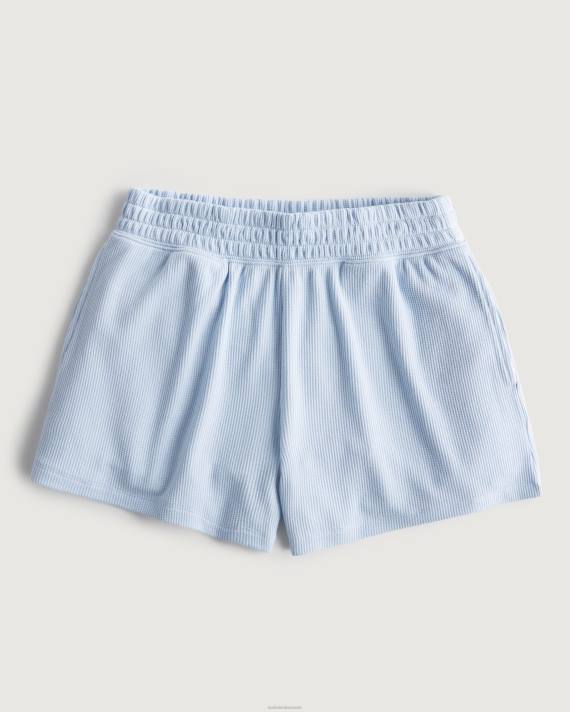 Hollister Kvinder gilly hicks vaffel boxershorts 2H8Z790 bunde lyseblå