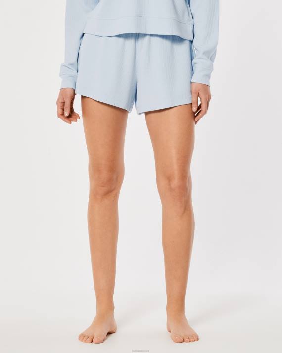 Hollister Kvinder gilly hicks vaffel boxershorts 2H8Z790 bunde lyseblå