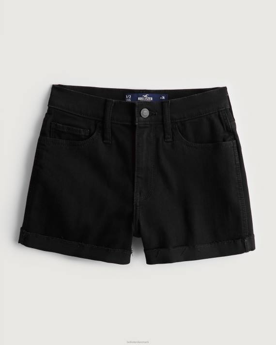 Hollister Kvinder højtaljede sorte denimshorts 3'' 2H8Z466 bunde sort
