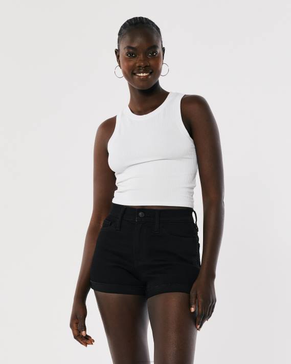 Hollister Kvinder højtaljede sorte denimshorts 3\'\' 2H8Z466 bunde sort