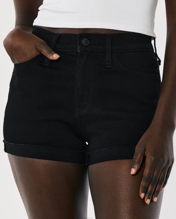 Hollister Kvinder højtaljede sorte denimshorts 3\'\' 2H8Z466 bunde sort