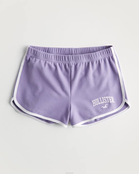 Hollister Kvinder high-rise strik logo shorts 2H8Z637 bunde lys lilla