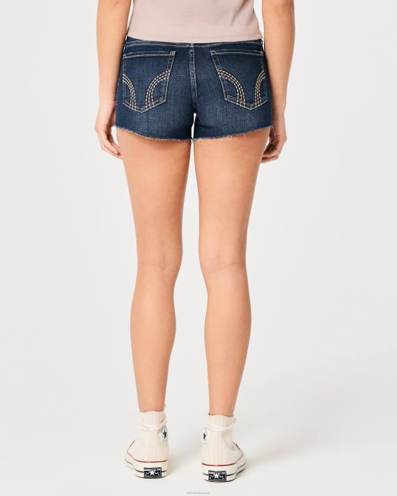 Hollister Kvinder lav talje mørk vask denimshorts 3\'\' 2H8Z738 bunde mørk vask
