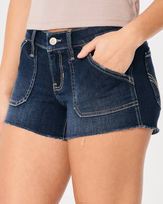 Hollister Kvinder lav talje mørk vask denimshorts 3\'\' 2H8Z738 bunde mørk vask