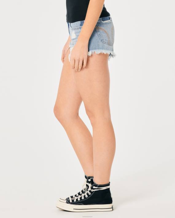 Hollister Kvinder lav talje ripped let vask denim shorts 3\'\' 2H8Z543 bunde let rippet vask
