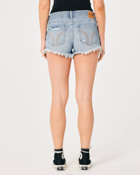 Hollister Kvinder lav talje ripped let vask denim shorts 3\'\' 2H8Z543 bunde let rippet vask