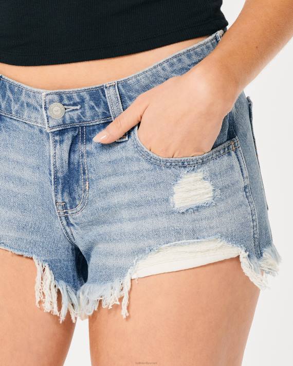 Hollister Kvinder lav talje ripped let vask denim shorts 3\'\' 2H8Z543 bunde let rippet vask
