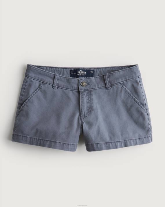 Hollister Kvinder lav talje twill chino shorts 3'' 2H8Z478 bunde blå