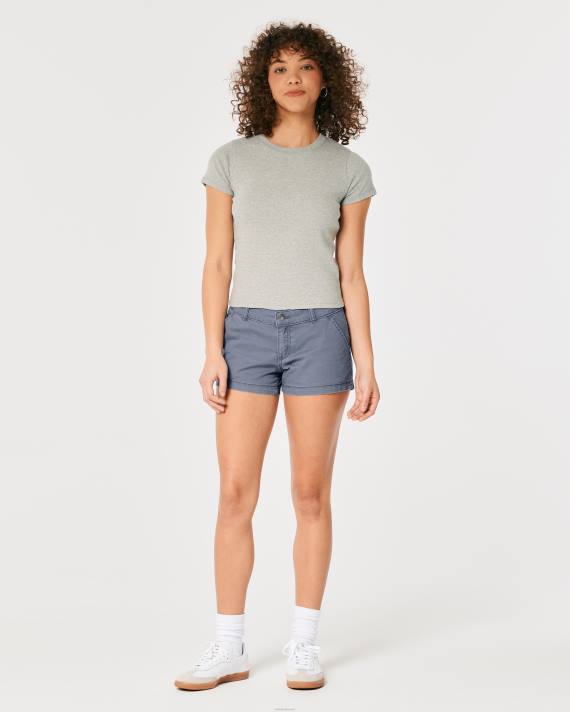 Hollister Kvinder lav talje twill chino shorts 3\'\' 2H8Z478 bunde blå