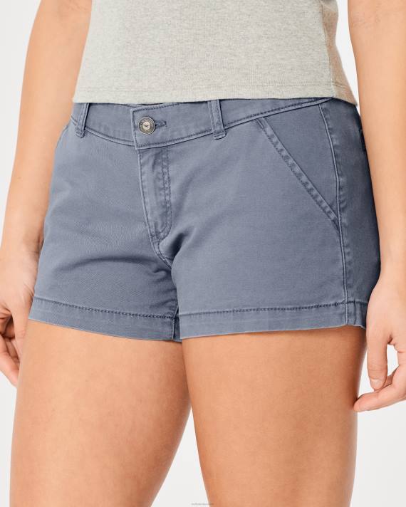 Hollister Kvinder lav talje twill chino shorts 3\'\' 2H8Z478 bunde blå