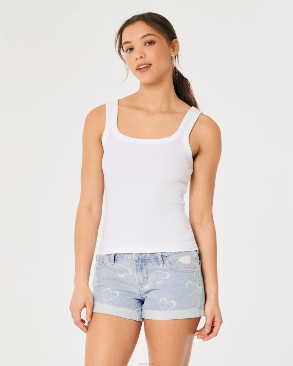 Hollister Kvinder low-rise let vask denimshorts med hjertemønster 3\'\' 2H8Z754 bunde let vask