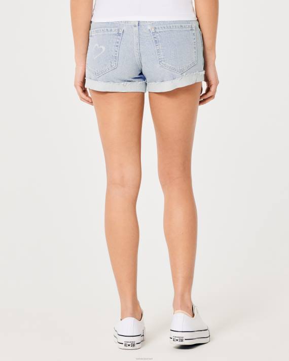 Hollister Kvinder low-rise let vask denimshorts med hjertemønster 3\'\' 2H8Z754 bunde let vask