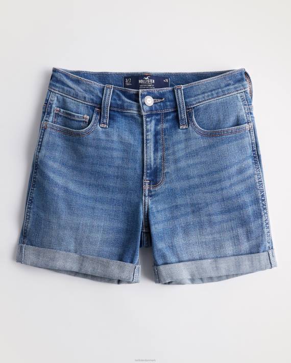 Hollister Kvinder mellemhøje denimshorts, mellemvask 5'' 2H8Z659 bunde medium vask