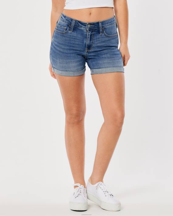 Hollister Kvinder mellemhøje denimshorts, mellemvask 5\'\' 2H8Z659 bunde medium vask