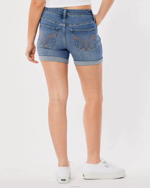 Hollister Kvinder mellemhøje denimshorts, mellemvask 5\'\' 2H8Z659 bunde medium vask
