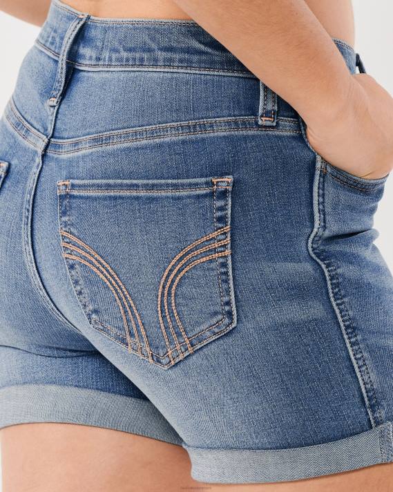 Hollister Kvinder mellemhøje denimshorts, mellemvask 5\'\' 2H8Z659 bunde medium vask