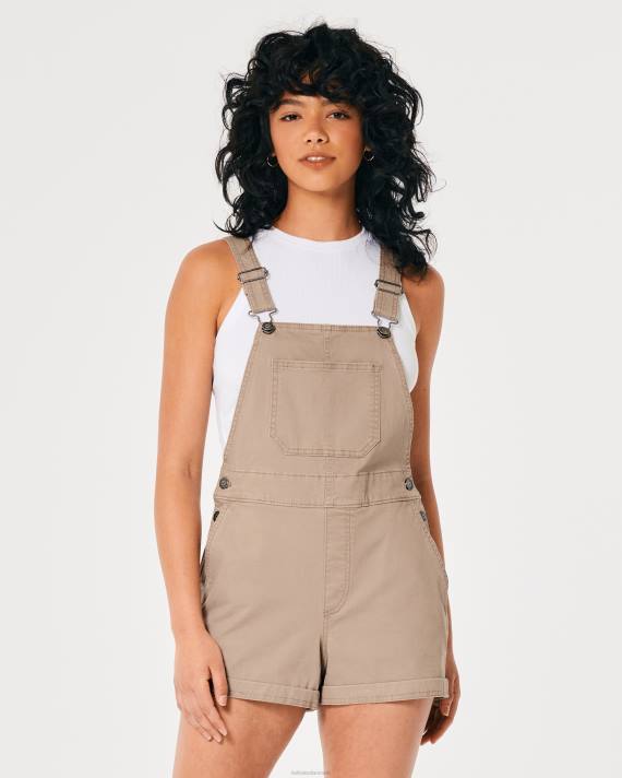 Hollister Kvinder twill shortalls 2H8Z642 bunde lysebrun